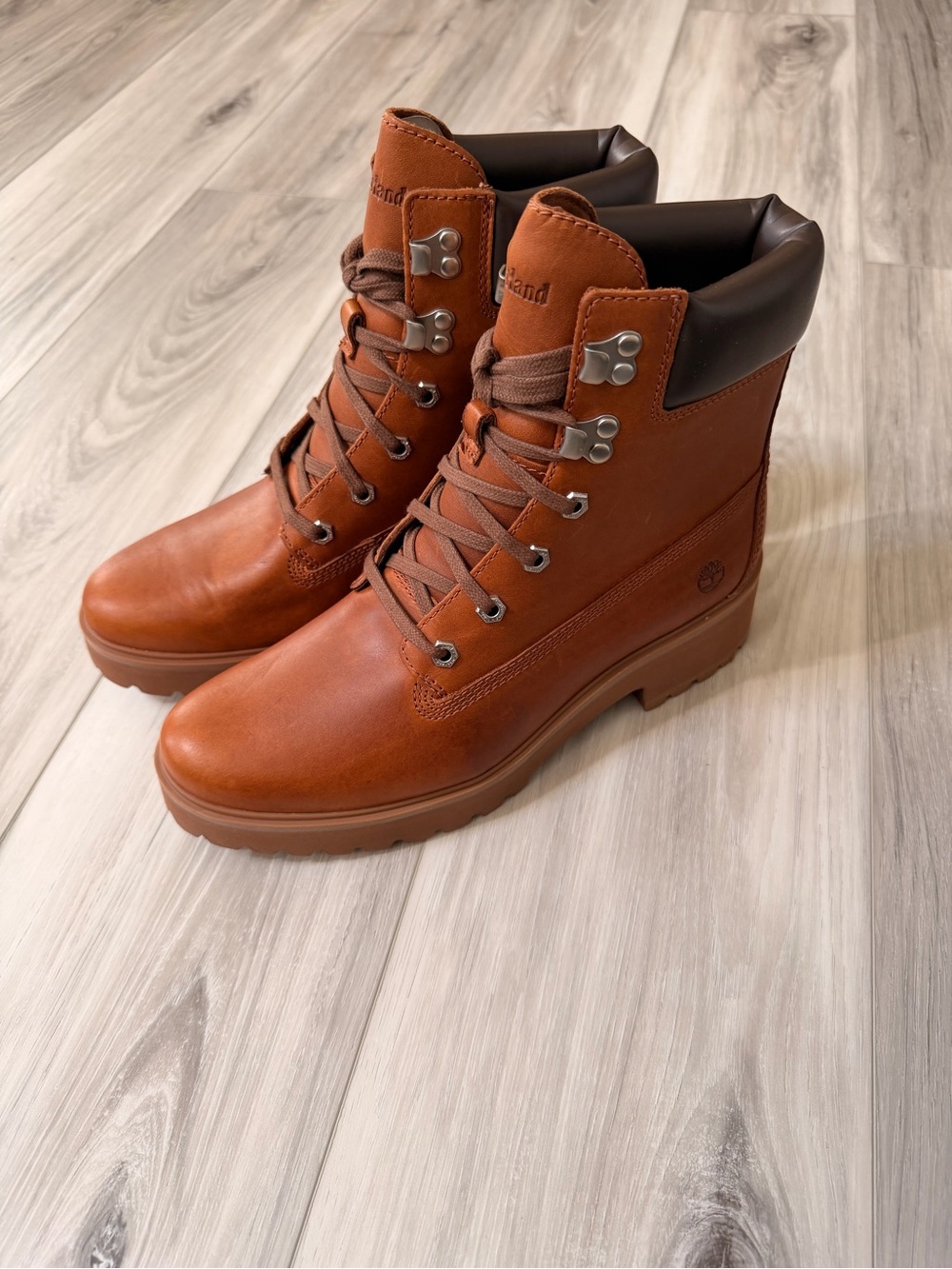 Timberland Carnaby Cool 6” Leather Boots Women’s Size 10 Brown - Picture 3 of 10